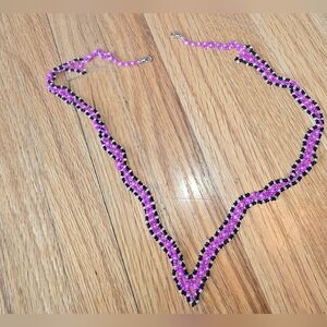 Elegant Pink and Black Beaded Necklace